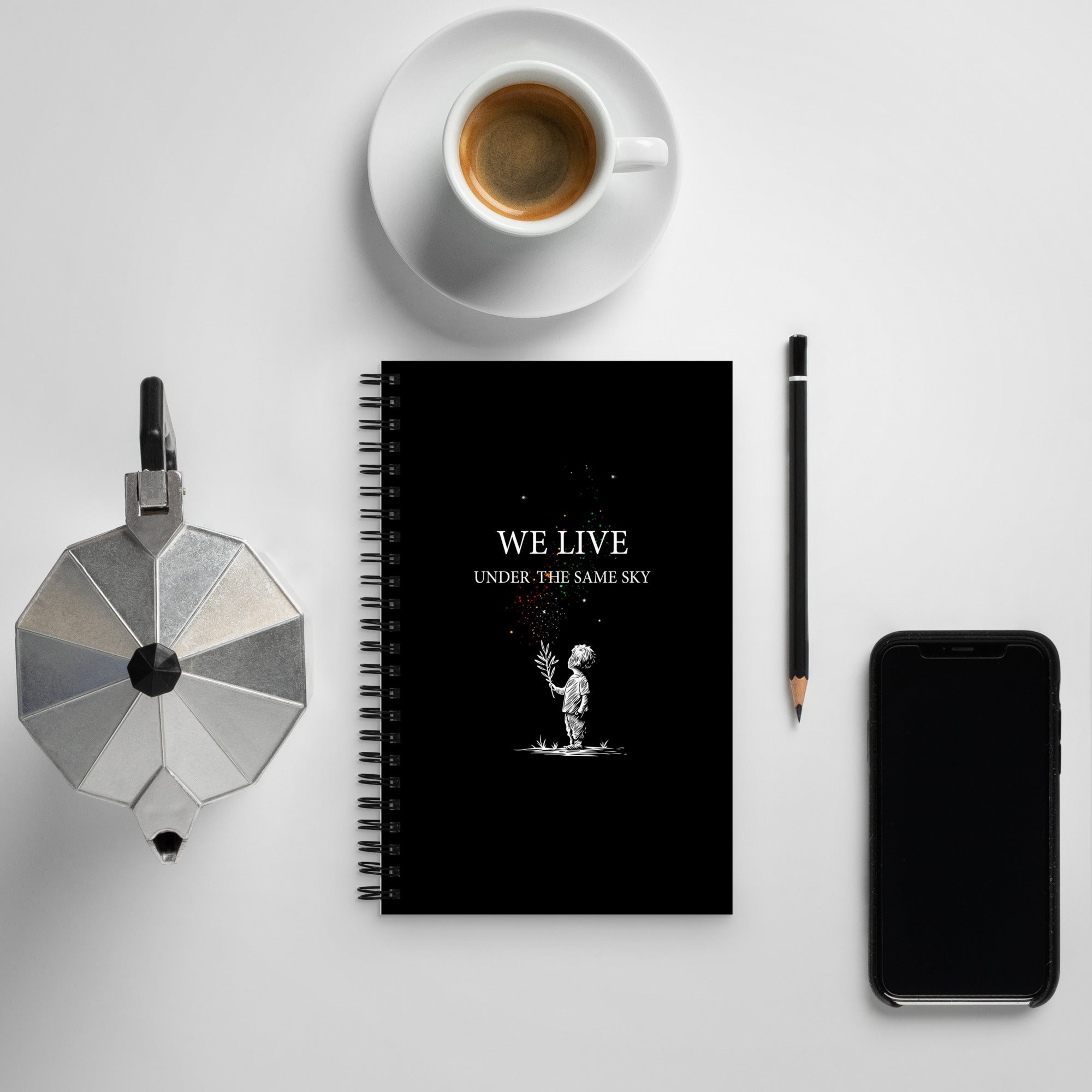 Spiral notebook: We Live Under The Same Sky